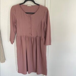 Elegant Mauve Button-Front Dress